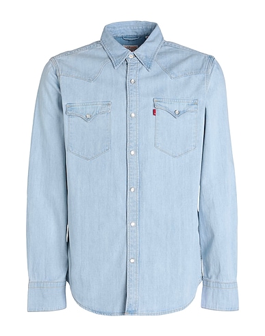 LEVI'S Denim shirt BARSTOW WESTERN STANDARD LIGHT INDIGO - WORN IN
 Blue 100% Cotton