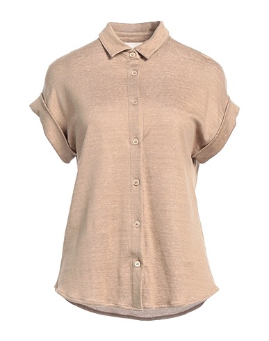 MAJESTIC FILATURES Camicia in lino Khaki 100% Lino