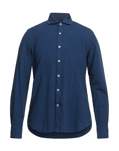 GHIRARDELLI Solid color shirt Blue 100% Cotton