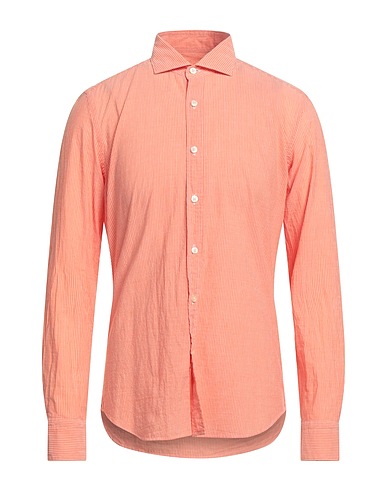 GHIRARDELLI Striped shirt Orange 90% Cotton, 10% Linen