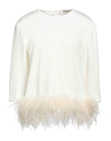 LIVIANA CONTI Top Ivory 61% Viscose, 34% Polyamide, 5% Elastane, Feather
