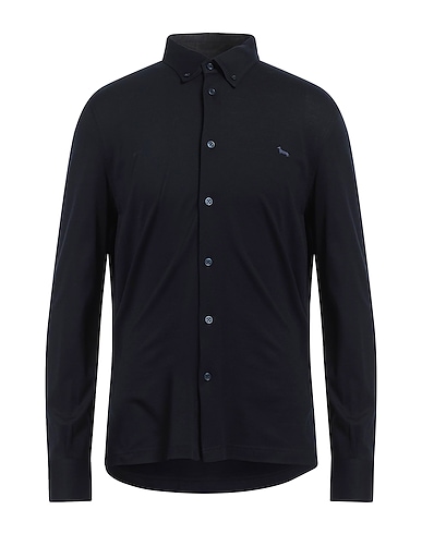 HARMONT & BLAINE Solid color shirt Midnight blue 100% Cotton