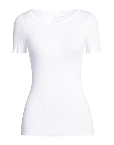 MAJESTIC FILATURES Basic T-Shirt White 94% Viscose, 6% Elastane