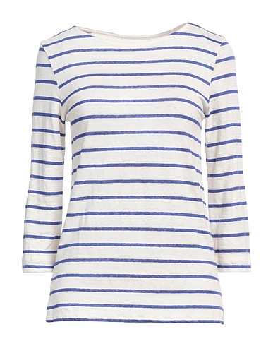 MAJESTIC FILATURES T-shirt Blue 94% Linen, 6% Elastane