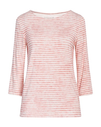 MAJESTIC FILATURES T-shirt Rosa antico 67% Viscosa, 28% Lino, 5% Elastan