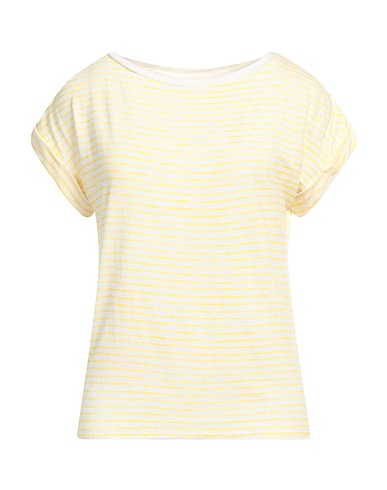 MAJESTIC FILATURES T-shirt GIALLO PASTELLO 67% Viscosa, 28% Lino, 5% Elastan