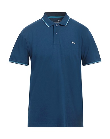 HARMONT & BLAINE Polo shirt Navy blue 95% Cotton, 5% Elastane