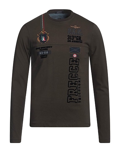 AERONAUTICA MILITARE T-shirt Dark brown 100% Cotton