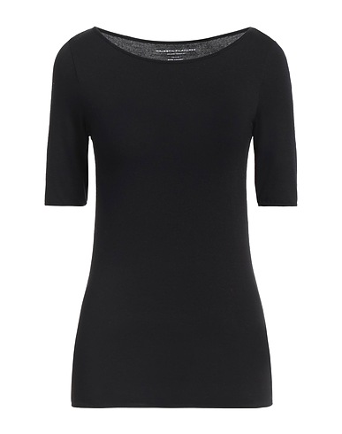 MAJESTIC FILATURES Basic T-Shirt Schwarz 94% Viskose, 6% Elastan
