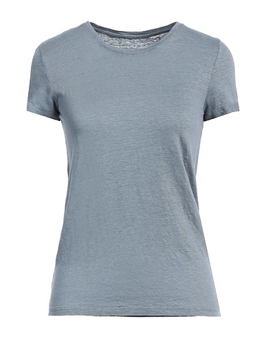MAJESTIC FILATURES Basic T-Shirt Slate blue 94% Linen, 6% Elastane