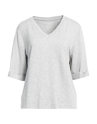MAJESTIC FILATURES Basic T-Shirt Light grey 96% Viscose, 4% Elastane