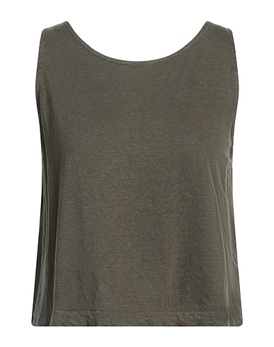 MAJESTIC FILATURES Top Military green 94% Linen, 6% Elastane
