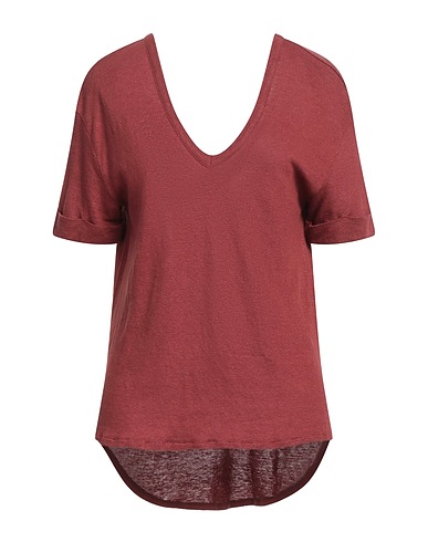 MAJESTIC FILATURES T-shirt Garnet 97% Linen, 3% Elastane