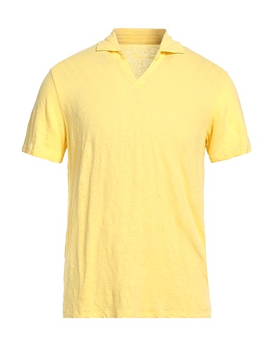 MAJESTIC FILATURES Polo shirt Yellow 94% Linen, 6% Elastane