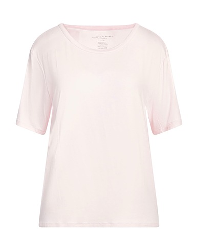 MAJESTIC FILATURES Basic T-shirt Light pink 94% Viscose, 6% Elastane