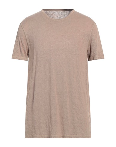 MAJESTIC FILATURES Basic T-Shirt Khaki 96% Leinen, 4% Elastan