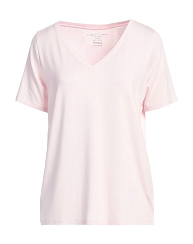 MAJESTIC FILATURES Basic T-Shirt ROSA CHIARO 94% Viscose, 6% Elastane