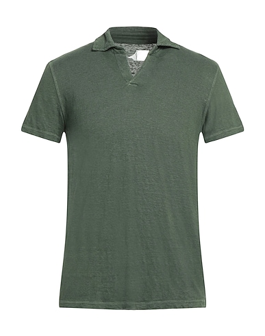 MAJESTIC FILATURES Polo shirt Military green 96% Linen, 4% Elastane