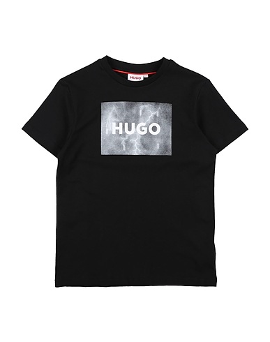 HUGO T-shirt Black 100% Cotton, Elastane