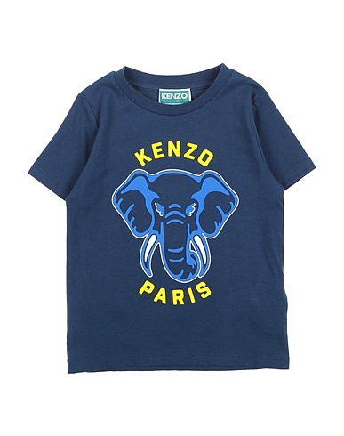 KENZO KIDS T-shirt Midnight blue 100% Cotton, Elastane