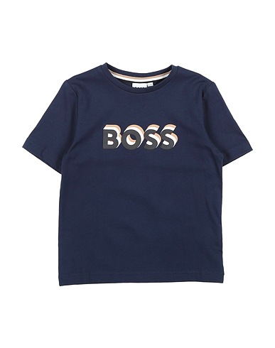 BOSS T-shirt Blu notte 100% Cotone, Elastan