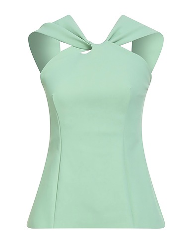 CHIARA BONI LA PETITE ROBE Off-the-shoulder top Sage green 72% Polyamide, 28% Elastane