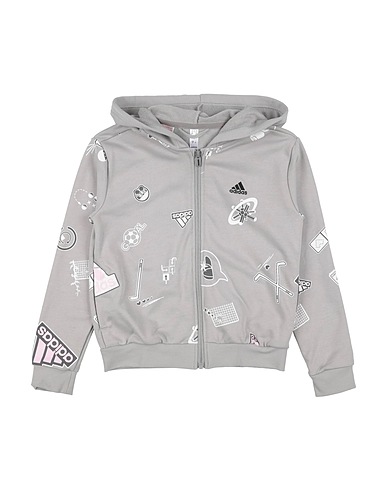 ADIDAS ORIGINALS Sweatshirt J BLUV ZIP HD
 Light grey 77% Cotton, 23% Recycled polyester