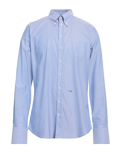DSQUARED2 Camicia tinta unita Azzurro 100% Cotone