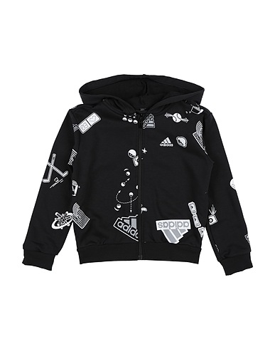 ADIDAS Sweatshirt J BLUV ZIP HD Black 77% Cotton, 23% Recycled polyester, Elastane