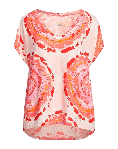 MAJESTIC FILATURES T-shirt Coral 67% Viscose, 28% Linen, 5% Elastane