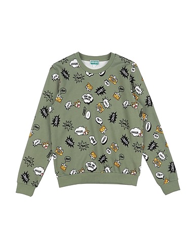 KENZO KIDS Sweatshirt Military green 85% Cotton, 15% Polyester
