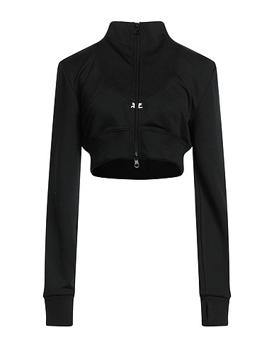 COURRÈGES Sweatshirt Black 100% Polyester, Elastane