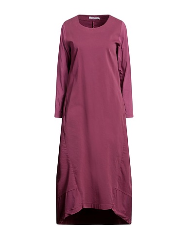 EUROPEAN CULTURE Midi dress Plum 61% Cotton, 25% Cupro, 12% Rayon, 2% Rubber