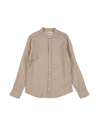 MC2 SAINT BARTH Solid colour shirt Sand 100% Linen