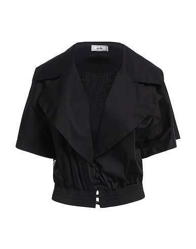 JIJIL Solid color shirts & blouses Black 79% Cotton, 18% Polyamide, 3% Elastane