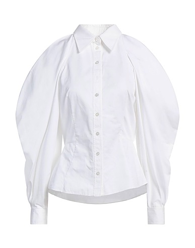 MCQUEEN Solid color shirts & blouses White 100% Cotton