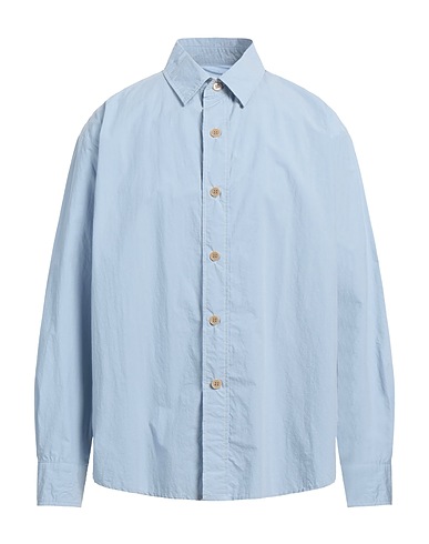 MYTHINKS Solid colour shirt Sky blue 100% Cotton