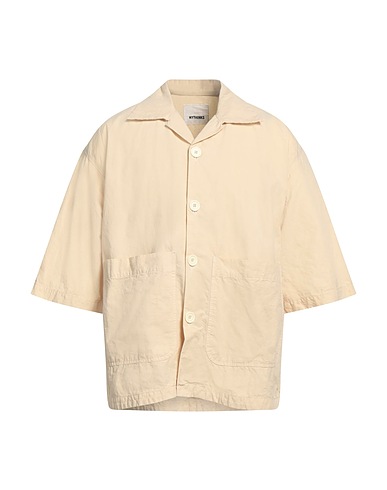 MYTHINKS Camicia tinta unita Sabbia 100% Cotone
