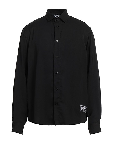 VERSACE JEANS COUTURE Solid colour shirt Black 100% Polyester