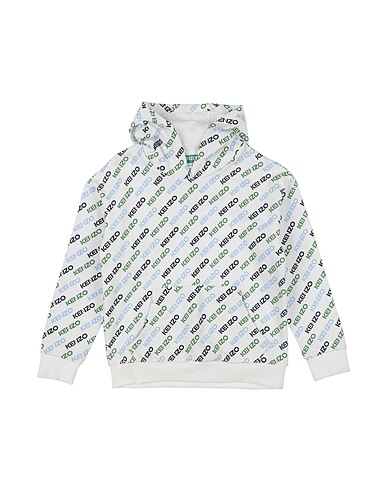 KENZO KIDS Hooded track jacket  White 100% Cotton