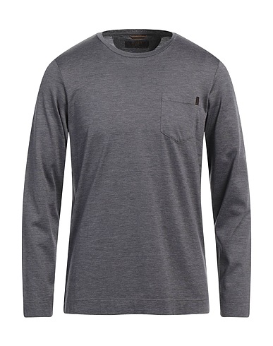 MOORER Basic T-Shirt Taupe 60% Silk, 40% Cotton