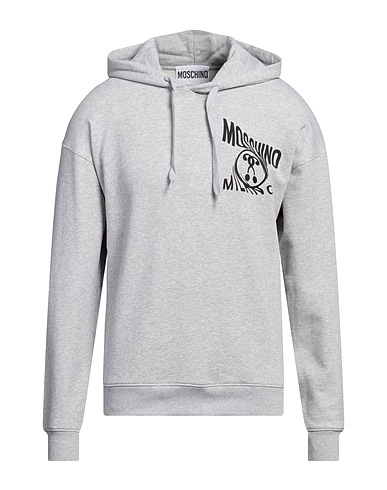 MOSCHINO Hooded track jacket  Light grey 100% Cotton