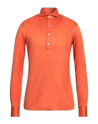 BORRIELLO NAPOLI Solid color shirt Orange 100% Cotton