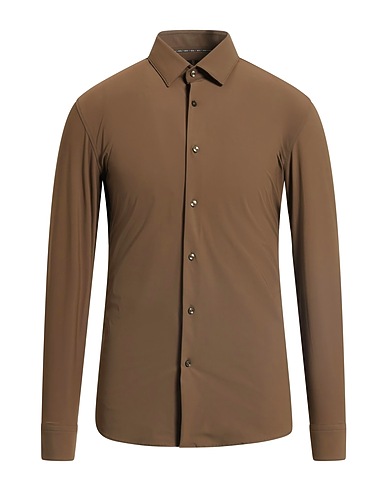BOSS Solid color shirt Khaki 76% Polyamide, 24% Elastane
