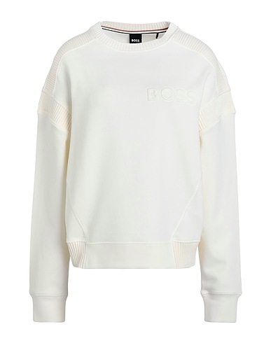 BOSS Sweatshirt Ivory 84% Cotton, 16% Recycled polyester