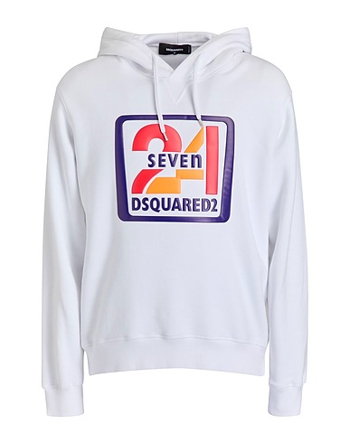 DSQUARED2 Hooded track jacket  White 100% Cotton