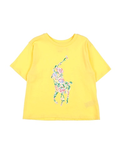 POLO RALPH LAUREN T-shirt Floral Big Pony Cotton Jersey Boxy Tee

 Yellow 100% Cotton