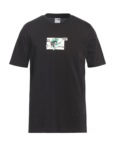 PUMA T-shirt Black 100% Cotton, Polyester