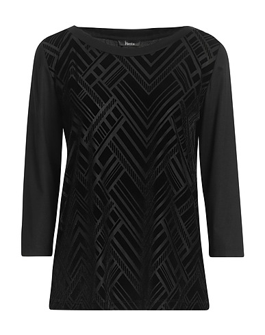HANITA T-shirt Black 68% Polyester, 24% Nylon, 8% Elastane