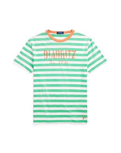 POLO RALPH LAUREN T-shirt CLASSIC FIT STRIPED JERSEY T-SHIRT
 Verde 100% Cotone